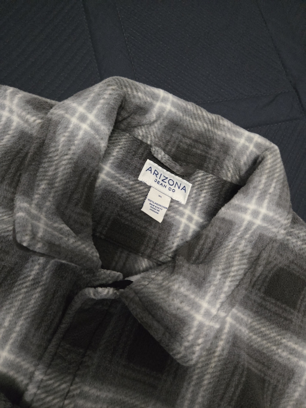 Arizona Size Xl Men's Gray Plaid Flannel Jacket